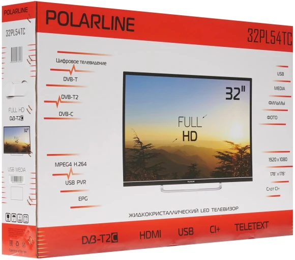 Телевизор LED PolarLine 32" 32PL54TC черный FULL HD 60Hz DVB-T DVB-T2 DVB-C USB (RUS) Телевизор LED PolarLine 32" 32PL54TC черный FULL HD 60Hz DVB-T DVB-T2 DVB-C USB (RUS)