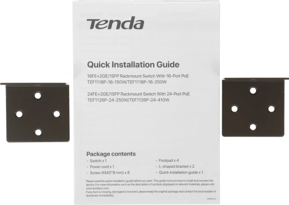 Коммутатор Tenda TEF1126P-24-250W (L2) 24x100Мбит/с 2x1Гбит/с 1SFP 24PoE 230W неуправляемый Коммутатор Tenda TEF1126P-24-250W (L2) 24x100Мбит/с 2x1Гбит/с 1SFP 24PoE 230W неуправляемый