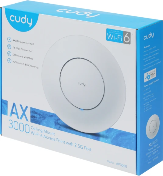 Точка доступа Cudy AP3000 AX3000 10/100/1000/2500BASE-T белый
