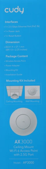 Точка доступа Cudy AP3000 AX3000 10/100/1000/2500BASE-T белый