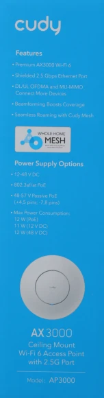 Точка доступа Cudy AP3000 AX3000 10/100/1000/2500BASE-T белый