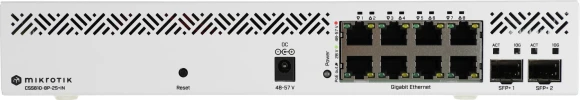 Коммутатор MikroTik CSS610-8P-2S+IN 8x1Гбит/с 2SFP+ 8PoE 8PPoE 140W управляемый