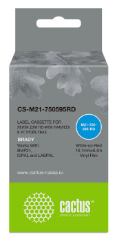 Картридж ленточный Cactus CS-M21-750595RD белый на красном 19.1x6.4 для Brady BMP21-PLUS, BMP21-LAB Картридж ленточный Cactus CS-M21-750595RD белый на красном 19.1x6.4 для Brady BMP21-PLUS, BMP21-LAB