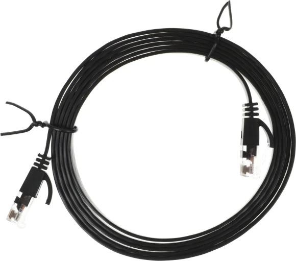 Патч-корд Buro Flat 10Гбит/с UTP 4 пары cat.6 Cu molded 1.5м черный RJ-45 (m)-RJ-45 (m) (BU-С6-FLAT-1.5M-B)