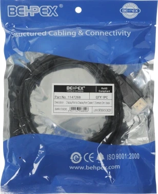 Кабель 1.2v DisplayPort (m) DisplayPort (m) 3м черный