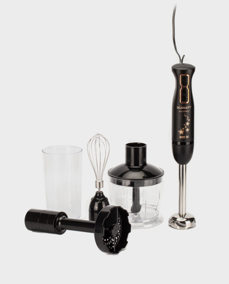 Блендер погружной Scarlett Золотая коллекция SC-HB42M45 800Вт черный/золотистый