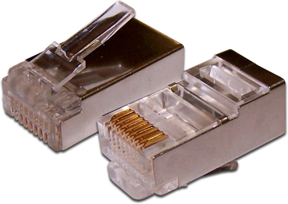 Коннектор Lanmaster (TWT-PL45/S-8P8C) FTP кат.5E RJ45 серебристый (упак.:100шт)