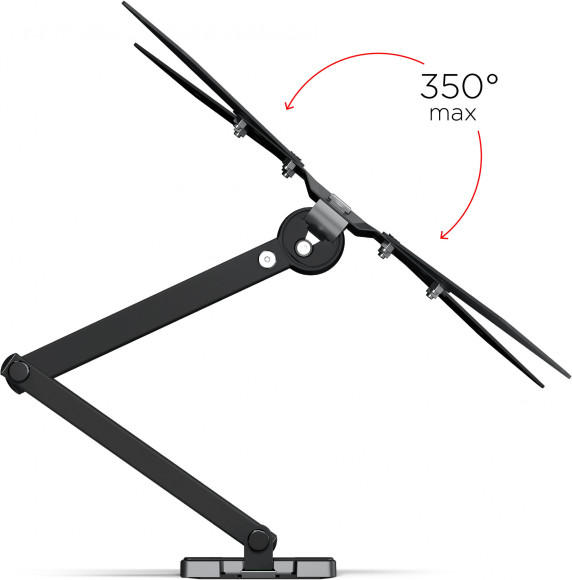 Кронштейн для телевизора Holder LCD-5566-B черный 32"-55" макс.45кг настенный поворотно-выдвижной и наклонный