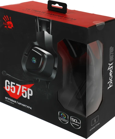 Наушники с микрофоном A4Tech Bloody G575P черный 2м мониторные оголовье (G575P 4PIN+USB/BLACK) Наушники с микрофоном A4Tech Bloody G575P черный 2м мониторные оголовье (G575P 4PIN+USB/BLACK)