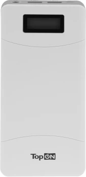 Мобильный аккумулятор TopON TOP-T72 18000mAh QC2.0 65W 2.1A 2xUSB-A/USB-C белый (101305) Мобильный аккумулятор TopON TOP-T72 18000mAh QC2.0 65W 2.1A 2xUSB-A/USB-C белый (101305)