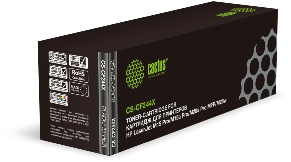Картридж лазерный Cactus CS-CF244X CF244X черный (2000стр.) для HP LJ M15 Pro/M15a Pro/M28a Pro MFP/M28w Pro MFP