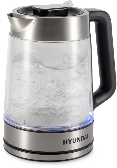 Чайник электрический Hyundai HYK-G5607 1.9л. 2200Вт черный/серебристый корпус: стекло