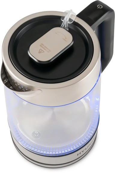 Чайник электрический Hyundai HYK-G5607 1.9л. 2200Вт черный/серебристый корпус: стекло