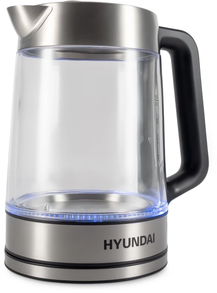 Чайник электрический Hyundai HYK-G5607 1.9л. 2200Вт черный/серебристый корпус: стекло