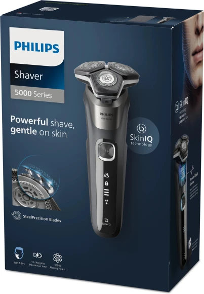 Бритва роторная Philips Series 5000 S5887/10 реж.эл.:3 питан.:аккум. серый
