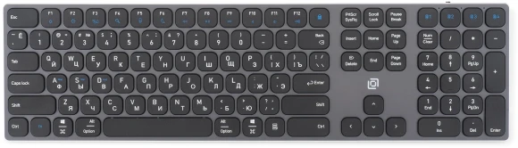 Клавиатура Оклик K867W серый/черный USB беспроводная BT/Radio slim Multimedia (2002130)