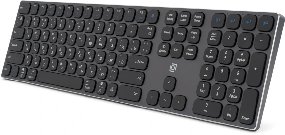 Клавиатура Оклик K867W серый/черный USB беспроводная BT/Radio slim Multimedia (2002130)