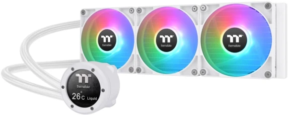 Система водяного охлаждения Thermaltake TH360 V2 Ultra Snow ARGB Soc-AM5/AM4/1200/1700/1851 белый 4-pin 25.8dB Al+Cu LCD Ret (CL-W405-PL12SW-A)