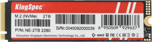 Накопитель SSD Kingspec PCIe 3.0 x4 2TB NE-2TB M.2 2280