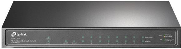 Коммутатор TP-Link TL-SG1210P (L2) 9x1Гбит/с 1SFP 8PoE+ 63W неуправляемый