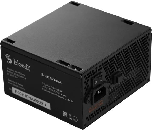 Блок питания Bloody ATX 700W BD-PS700W 80 PLUS WHITE (20+4pin) APFC 120mm fan color LED 6xSATA RTL Блок питания Bloody ATX 700W BD-PS700W 80 PLUS WHITE (20+4pin) APFC 120mm fan color LED 6xSATA RTL