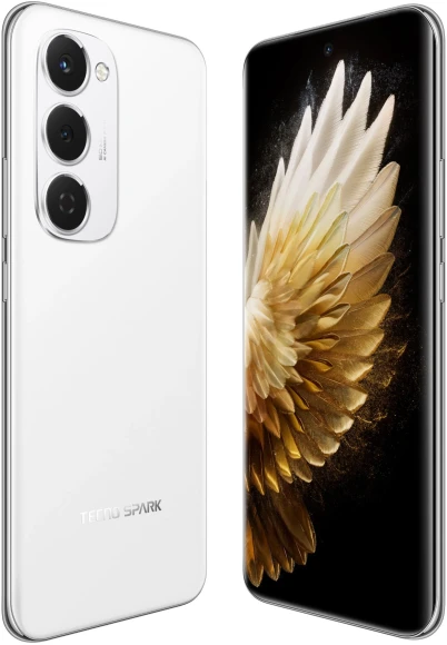 Смартфон Tecno Spark 40 Pro+ 256Gb 8Gb белый моноблок 3G 4G 2Sim 6.78" 1224x2720 Android 15 50Mpix 802.11 a/b/g/n/ac/ax NFC GPS GSM900/1800 Protect FM