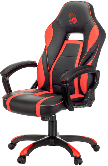 Кресло игровое A4Tech Bloody GC-350 черный/красный экокожа крестов. пластик черный