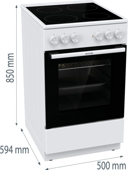 Плита Электрическая Gorenje Essential GEC5A41WG белый/черный стеклокерамика