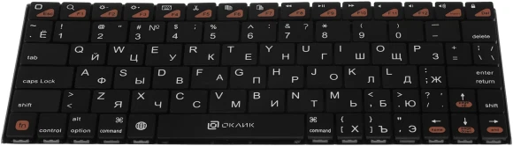 Клавиатура Оклик 840S черный USB беспроводная BT slim (754787)