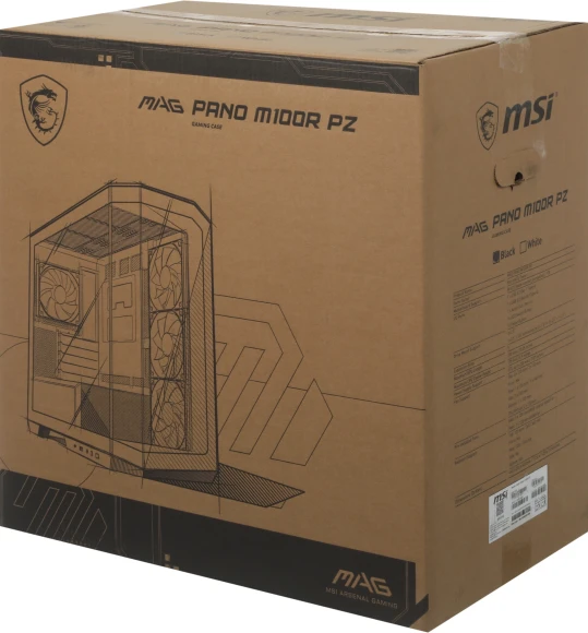 Корпус MSI MAG PANO M100R PZ черный без БП mATX 3x120mm 4x140mm 1xUSB3.1 audio CardReader AirDuct bott PSU