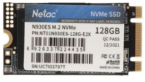 Накопитель SSD Netac PCIe 3.0 x2 128GB NT01N930ES-128G-E2X N930ES M.2 2242