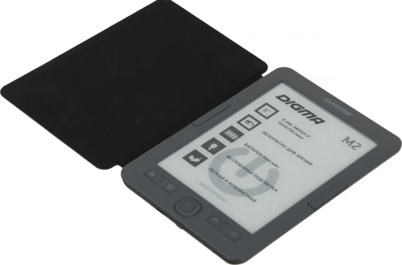 Электронная книга Digma M2 6" E-ink HD Pearl 758x1024 600MHz 128Mb/4Gb/SD/microSDHC/подсветка дисплея темно-серый (в компл.:обложка) Электронная книга Digma M2 6" E-ink HD Pearl 758x1024 600MHz 128Mb/4Gb/SD/microSDHC/подсветка дисплея темно-серый (в компл.:обложка)