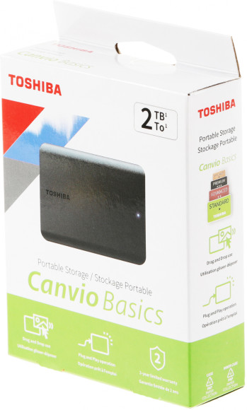 Жесткий диск Toshiba USB3.0 2TB HDTB520EK3AA Canvio Basics 2.5" черный