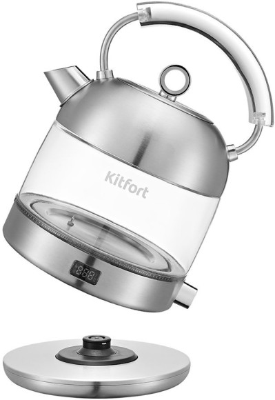 Чайник электрический Kitfort КТ-6172 1.7л. 2200Вт нержавеющая сталь корпус: стекло/металл Чайник электрический Kitfort КТ-6172 1.7л. 2200Вт нержавеющая сталь корпус: стекло/металл