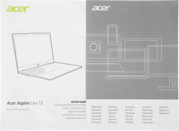 Ноутбук Acer Aspire Lite AL15-21P-R0R4 Ryzen 5 40 8Gb SSD512Gb AMD Radeon 610M 15.6" IPS FHD (1920x1080) без ОС silver WiFi BT Cam 4574mAh (NX.DTQCD.003)