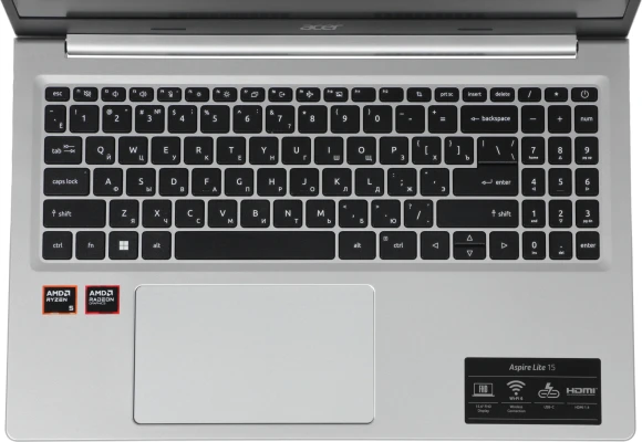 Ноутбук Acer Aspire Lite AL15-21P-R0R4 Ryzen 5 40 8Gb SSD512Gb AMD Radeon 610M 15.6" IPS FHD (1920x1080) без ОС silver WiFi BT Cam 4574mAh (NX.DTQCD.003)