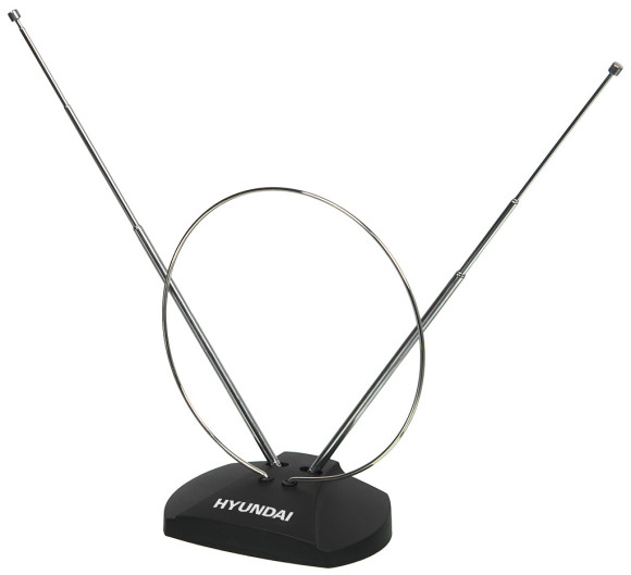 Антенна телевизионная Hyundai H-TAI120 3дБ пассивная черный каб.:1.35м