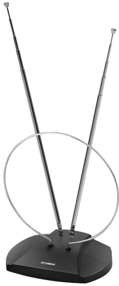 Антенна телевизионная Hyundai H-TAI120 3дБ пассивная черный каб.:1.35м