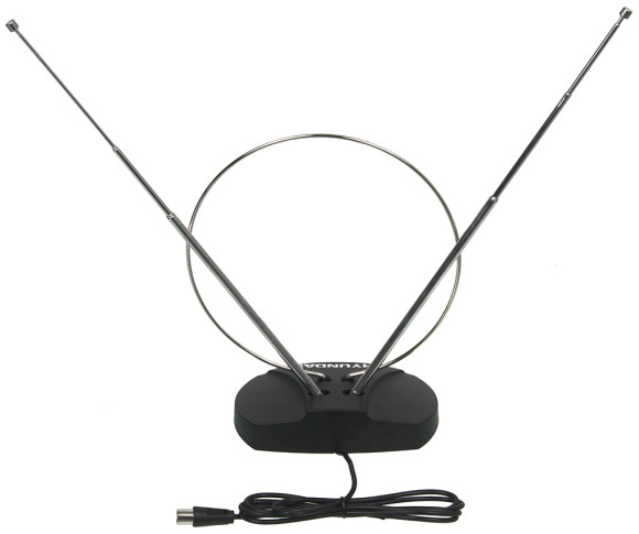 Антенна телевизионная Hyundai H-TAI120 3дБ пассивная черный каб.:1.35м