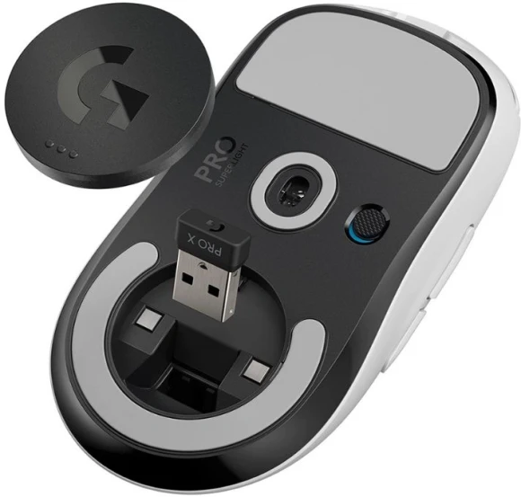 Мышь Logitech G Pro X Superlight белый оптическая 25600dpi беспров. USB 4but (910-005946)