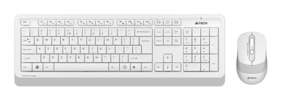 Клавиатура + мышь A4Tech Fstyler FG1010S клав:белый/серый мышь:белый/серый USB беспроводная Multimedia (FG1010S WHITE)