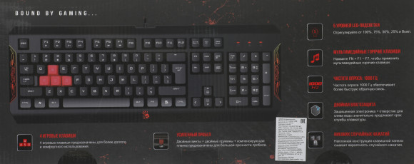 Клавиатура A4Tech Bloody Q100 черный USB Multimedia for gamer (Q100 USB) Клавиатура A4Tech Bloody Q100 черный USB Multimedia for gamer (Q100 USB)