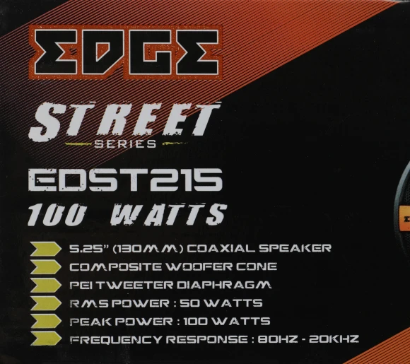 Колонки автомобильные Edge EDST215-E6 100Вт 4Ом 13см (5дюйм) (ком.:2кол.) коаксиальные двухполосные Колонки автомобильные Edge EDST215-E6 100Вт 4Ом 13см (5дюйм) (ком.:2кол.) коаксиальные двухполосные