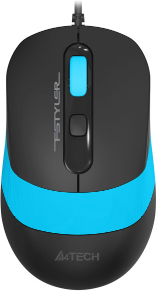 Мышь A4Tech Fstyler FM10S черный/синий оптическая 1600dpi silent USB 3but (FM10S USB BLUE)