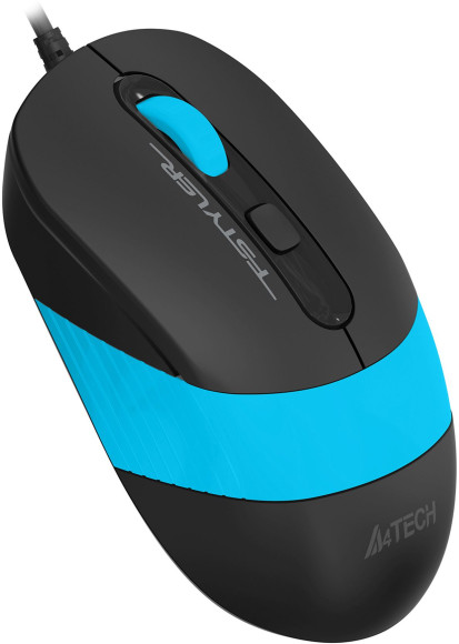 Мышь A4Tech Fstyler FM10S черный/синий оптическая 1600dpi silent USB 3but (FM10S USB BLUE)