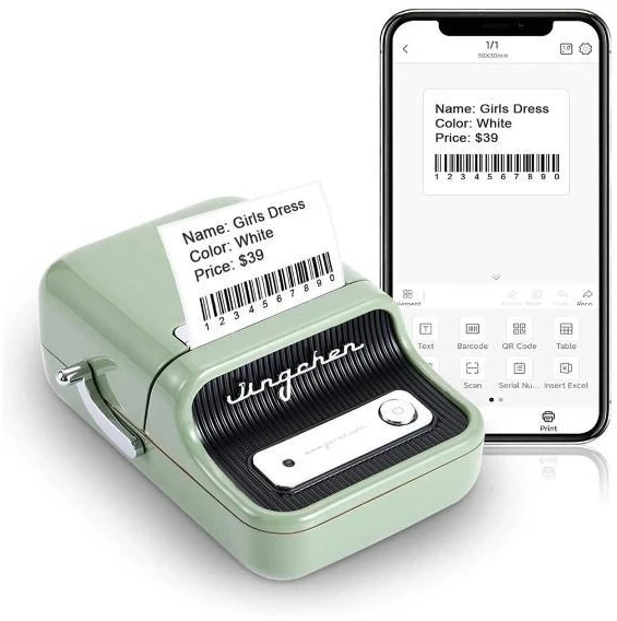 Термопринтер Niimbot B21S (1746725) 203dpi 60мм/с/USB/BT для печ.этик. зеленый