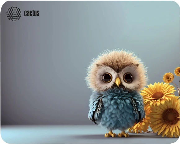Коврик для мыши Cactus Owl gray рисунок 300x250x3мм (CS-MP-D12M)