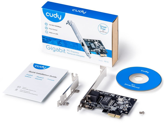 Сетевой адаптер Gigabit Ethernet Cudy PE10 PCI Express Сетевой адаптер Gigabit Ethernet Cudy PE10 PCI Express