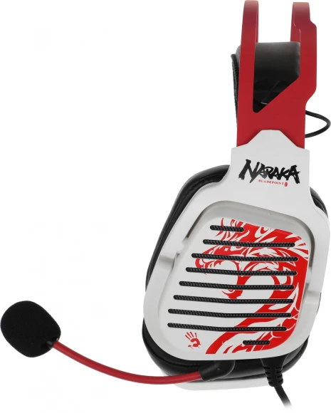 Наушники с микрофоном A4Tech Bloody G560 белый/красный 2м мониторные оголовье (G560 NARAKA) Наушники с микрофоном A4Tech Bloody G560 белый/красный 2м мониторные оголовье (G560 NARAKA)