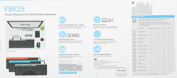 Клавиатура A4Tech FBK25 черный/серый USB беспроводная BT/Radio slim Multimedia (FBK25 BLACK)